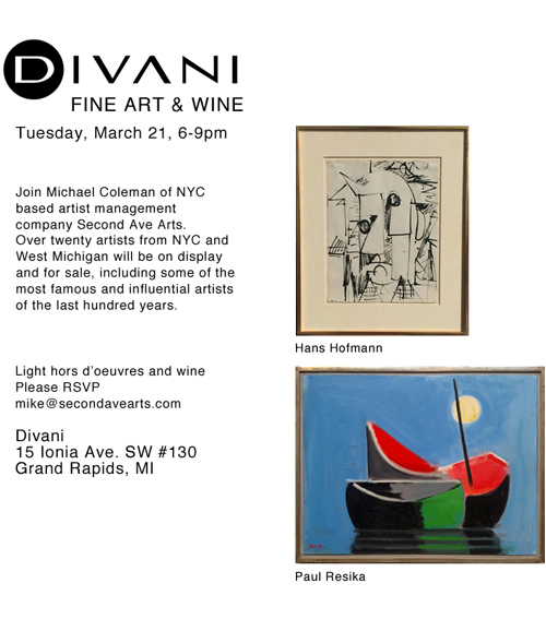 Divani - Fine Arts and Wine - Tuesday March 21, 6 to 9 PM