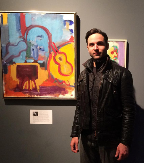 Tyler Loftis with the Robert DeNiro Sr. painting 'Blue & Yellow Interior'